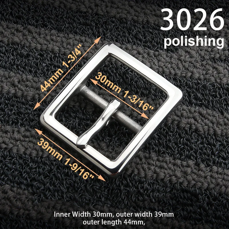 1piece Stainless Steel Belt Buckle Pin Buckle Half Buckle for Leather Craft Waistband Parts DIY Hardware Accessories