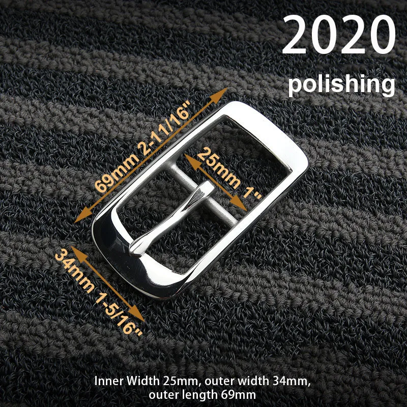 1piece Stainless Steel Belt Buckle Pin Buckle Half Buckle for Leather Craft Waistband Parts DIY Hardware Accessories