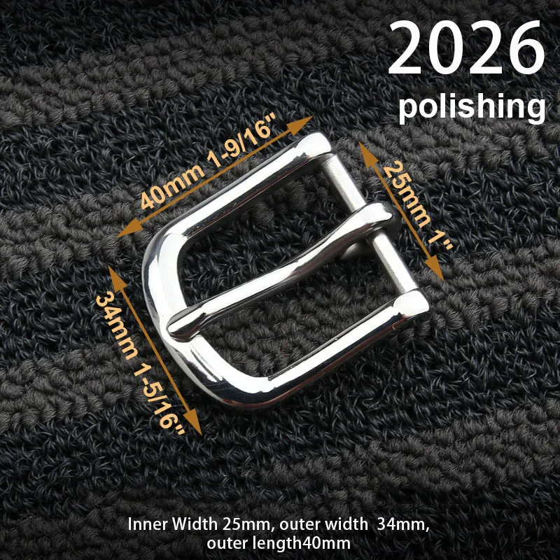 1piece Stainless Steel Belt Buckle Pin Buckle Half Buckle for Leather Craft Waistband Parts DIY Hardware Accessories