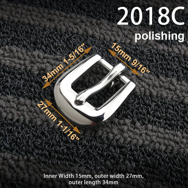 1piece Stainless Steel Belt Buckle Pin Buckle Half Buckle for Leather Craft Waistband Parts DIY Hardware Accessories