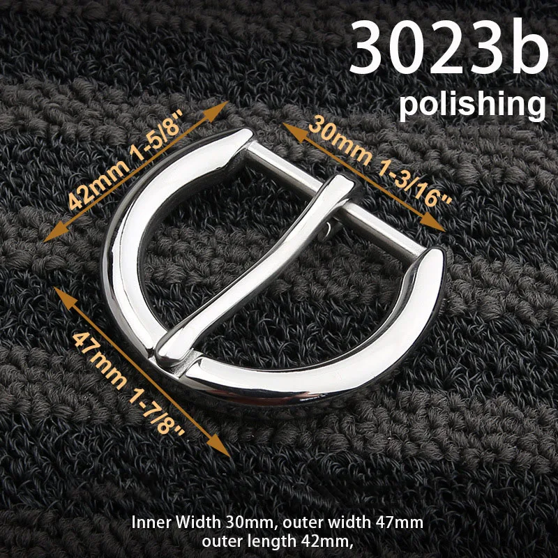 1piece Stainless Steel Belt Buckle Pin Buckle Half Buckle for Leather Craft Waistband Parts DIY Hardware Accessories