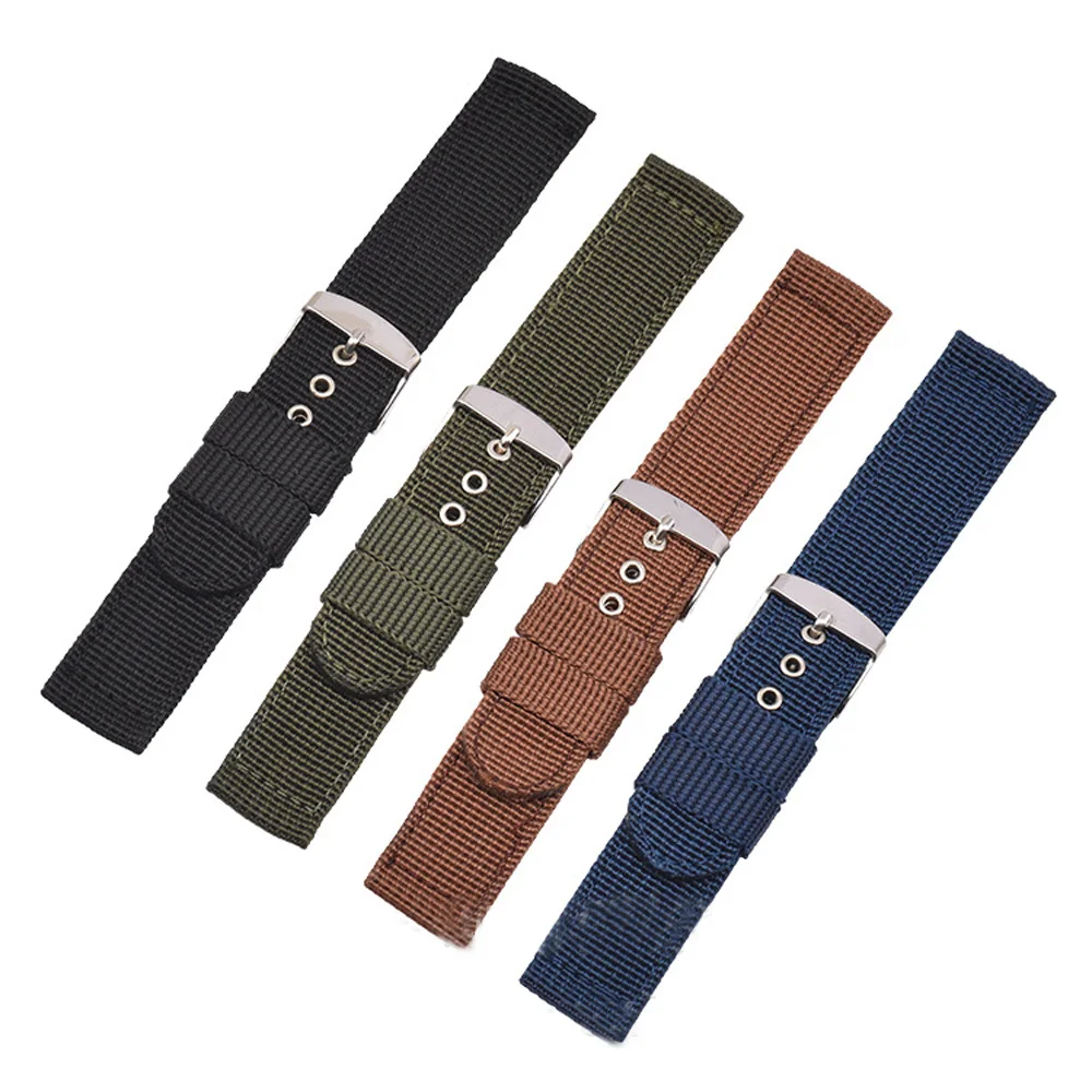 16mm 18mm 20mm 22mm 24mm Waterproof Watch Band Soft and Comfortable Nylon Strap Universal Replacement Canvas Watchband