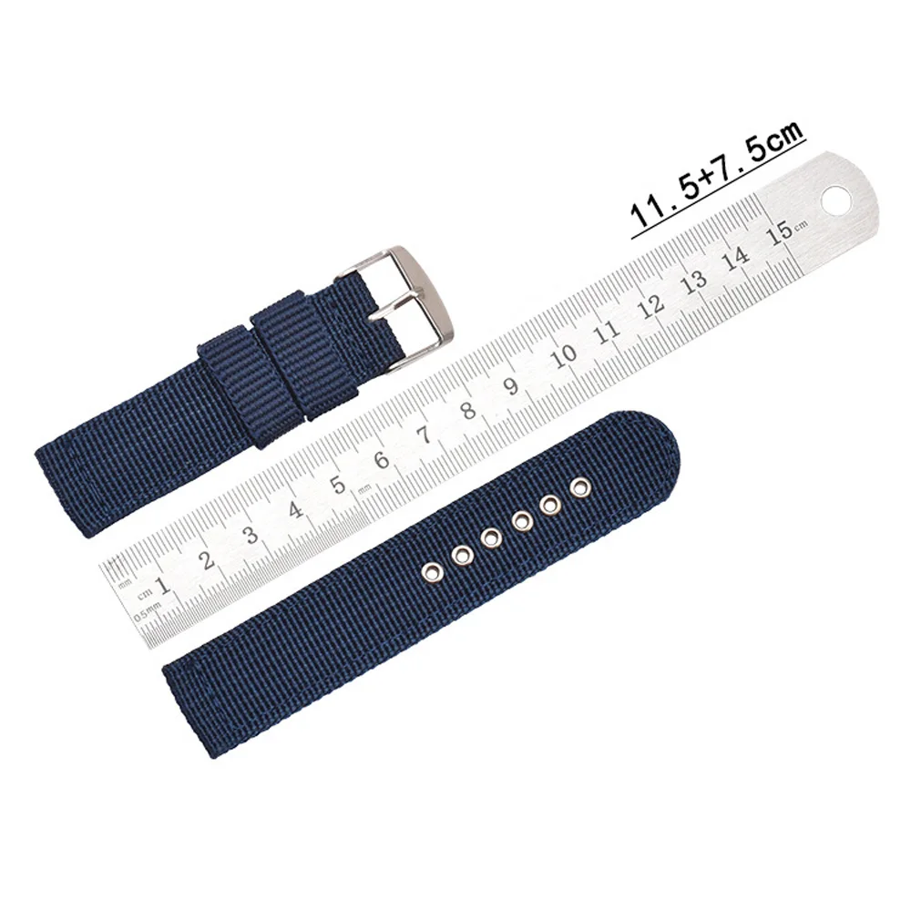 16mm 18mm 20mm 22mm 24mm Waterproof Watch Band Soft and Comfortable Nylon Strap Universal Replacement Canvas Watchband