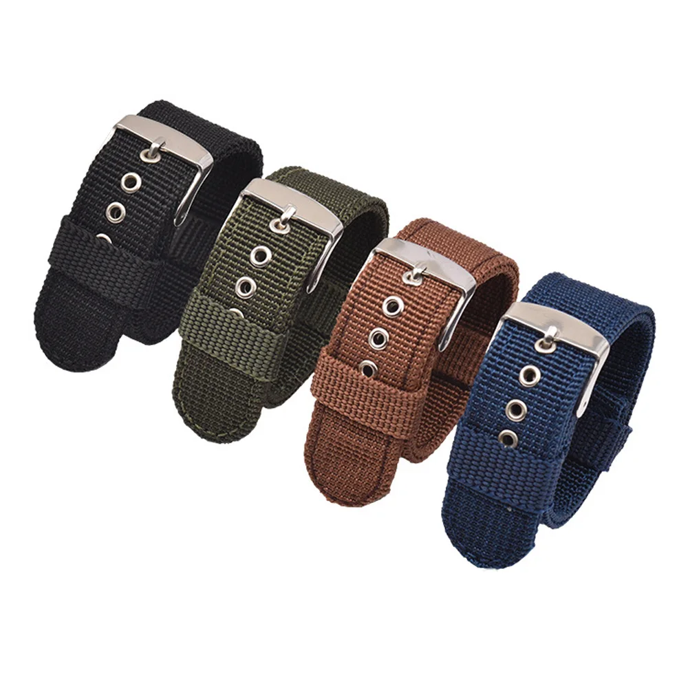 16mm 18mm 20mm 22mm 24mm Waterproof Watch Band Soft and Comfortable Nylon Strap Universal Replacement Canvas Watchband