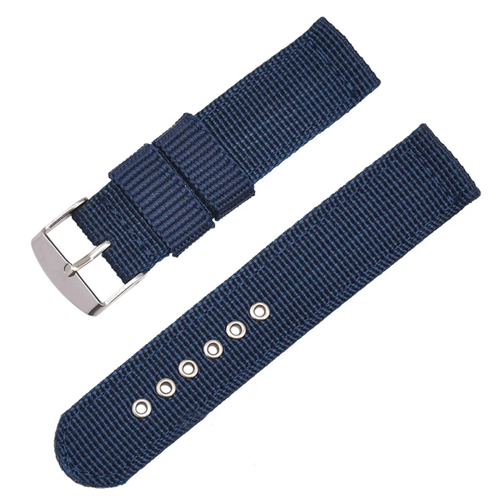 16mm 18mm 20mm 22mm 24mm Waterproof Watch Band Soft and Comfortable Nylon Strap Universal Replacement Canvas Watchband