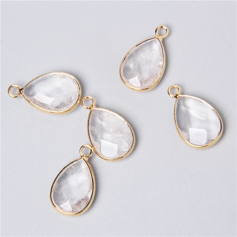 3pcs/set Natural Aventurine Rose Pink Quartzs Opal Stone Pendants Charm DIY Making Necklace Earrings For Women Exquisite Jewelry