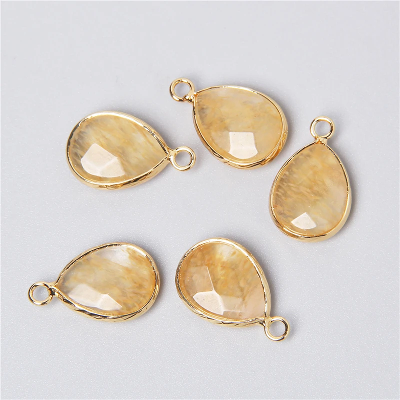 3pcs/set Natural Aventurine Rose Pink Quartzs Opal Stone Pendants Charm DIY Making Necklace Earrings For Women Exquisite Jewelry