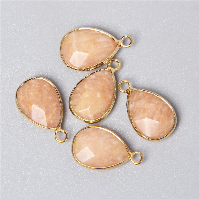 3pcs/set Natural Aventurine Rose Pink Quartzs Opal Stone Pendants Charm DIY Making Necklace Earrings For Women Exquisite Jewelry