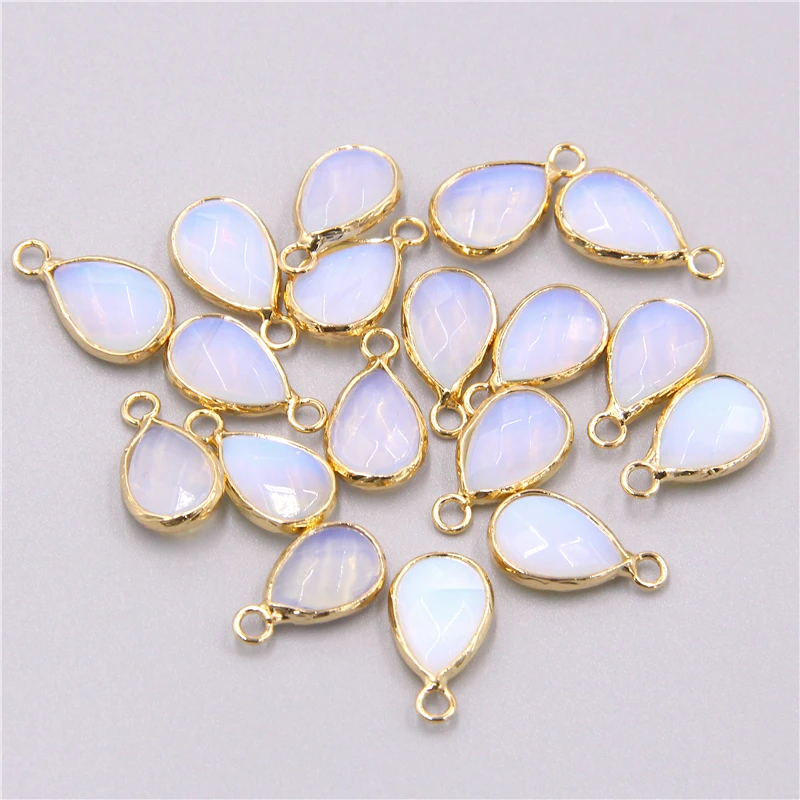 3pcs/set Natural Aventurine Rose Pink Quartzs Opal Stone Pendants Charm DIY Making Necklace Earrings For Women Exquisite Jewelry