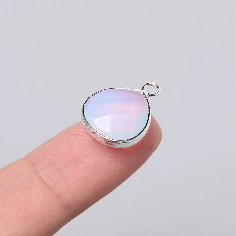 3pcs/set Natural Aventurine Rose Pink Quartzs Opal Stone Pendants Charm DIY Making Necklace Earrings For Women Exquisite Jewelry