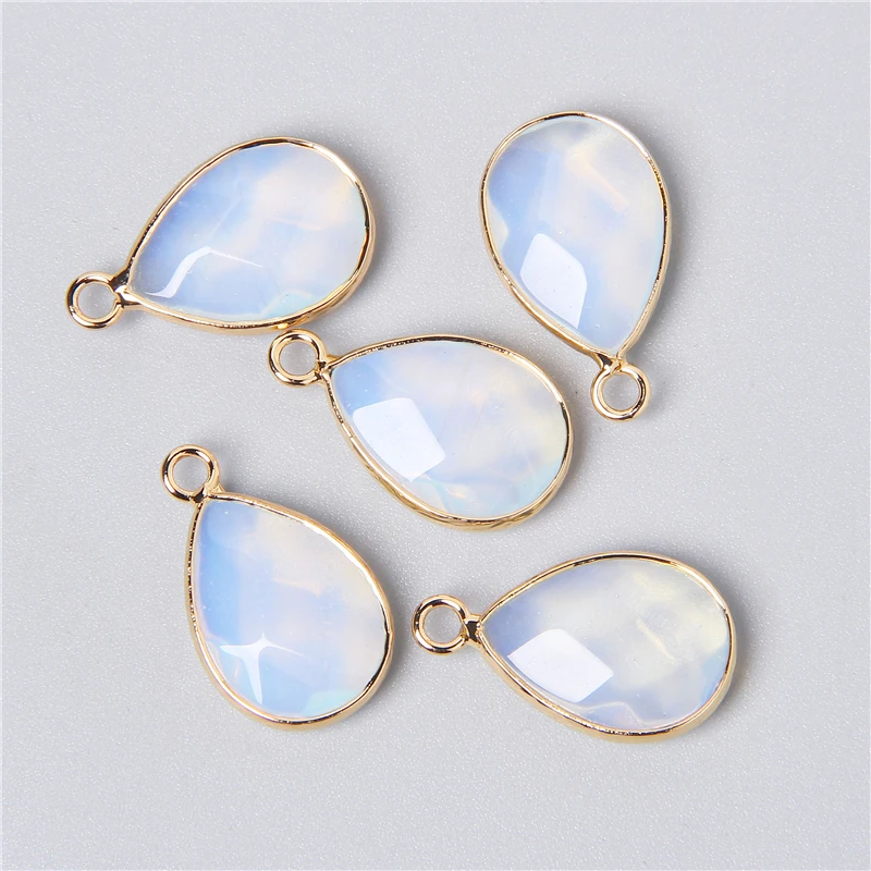 3pcs/set Natural Aventurine Rose Pink Quartzs Opal Stone Pendants Charm DIY Making Necklace Earrings For Women Exquisite Jewelry