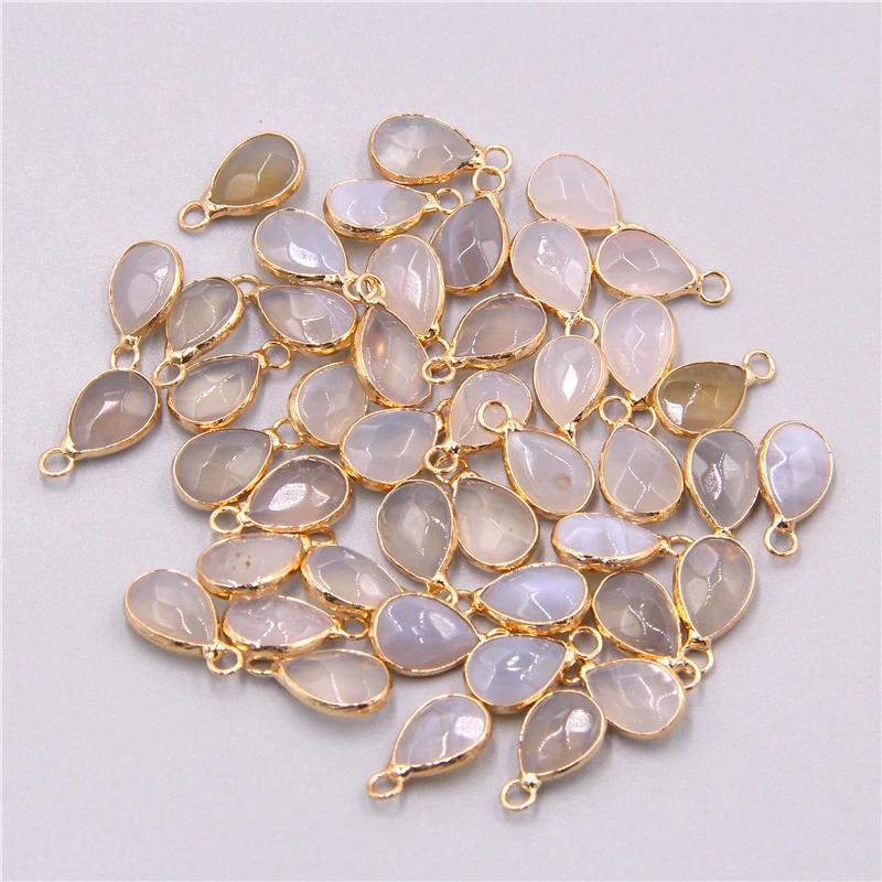 3pcs/set Natural Aventurine Rose Pink Quartzs Opal Stone Pendants Charm DIY Making Necklace Earrings For Women Exquisite Jewelry