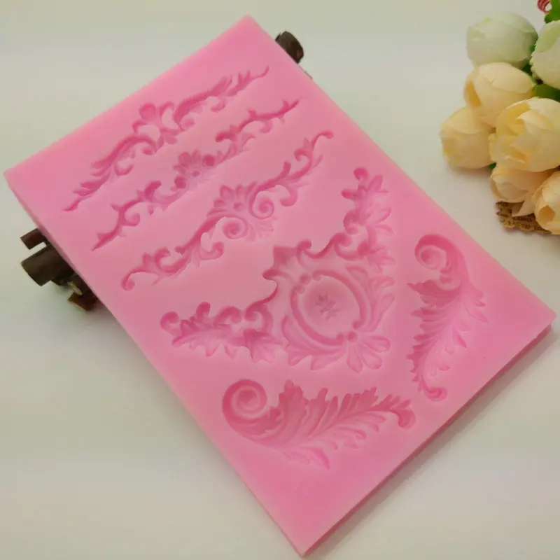 Relief Pattern Fondant Cake Silicone Mold Mousse Chocolate Cake DIY Pastry Decoration Mold