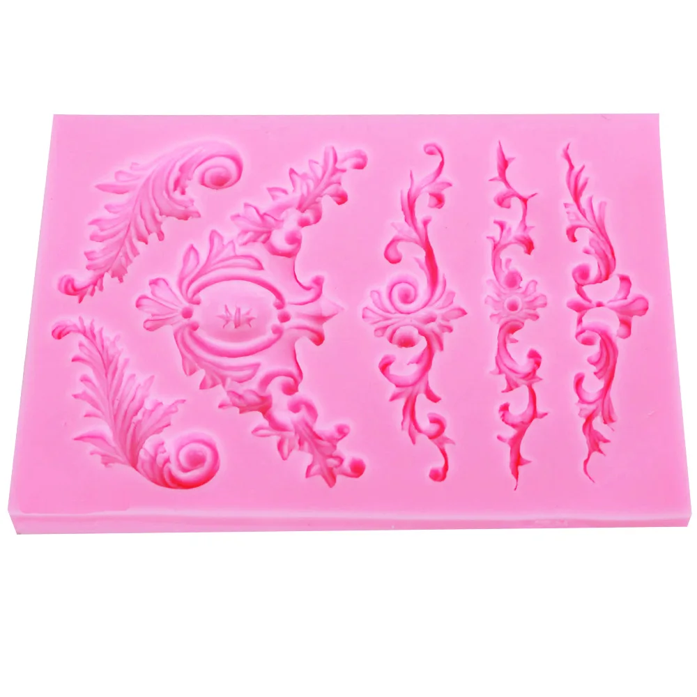 Relief Pattern Fondant Cake Silicone Mold Mousse Chocolate Cake DIY Pastry Decoration Mold