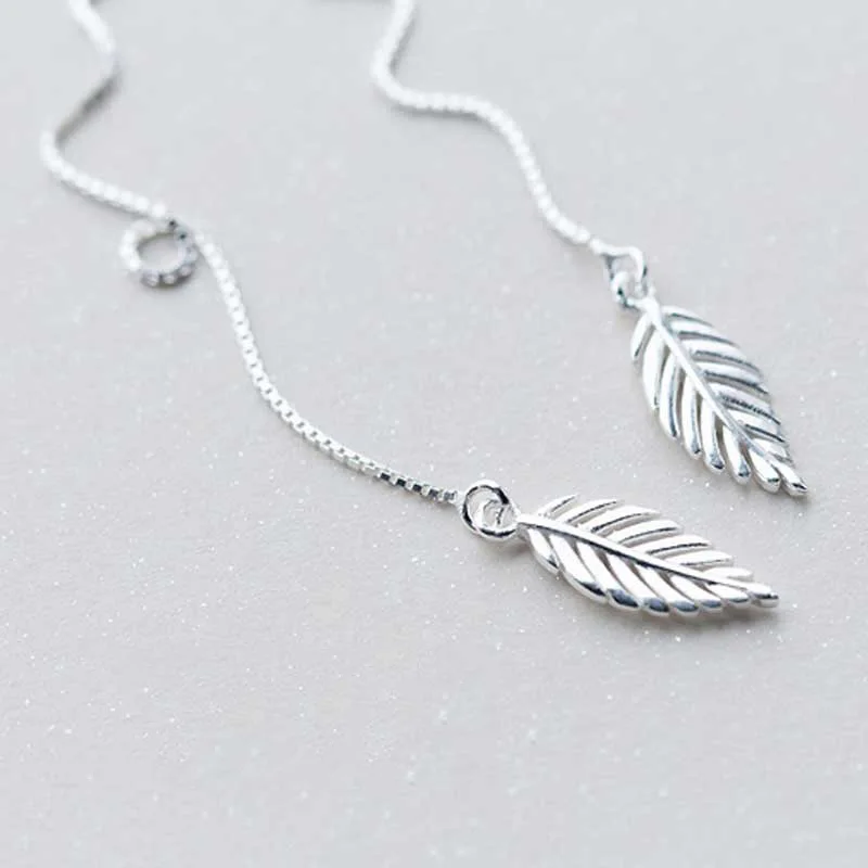 New Fashion Minimalist Long Earring Silver Color Simple Tassel Chain Statement Earrings Women Korea Joker Ear Line Jewelry Gift