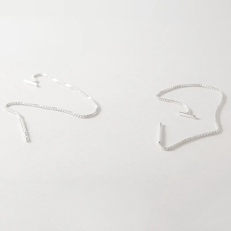 New Fashion Minimalist Long Earring Silver Color Simple Tassel Chain Statement Earrings Women Korea Joker Ear Line Jewelry Gift