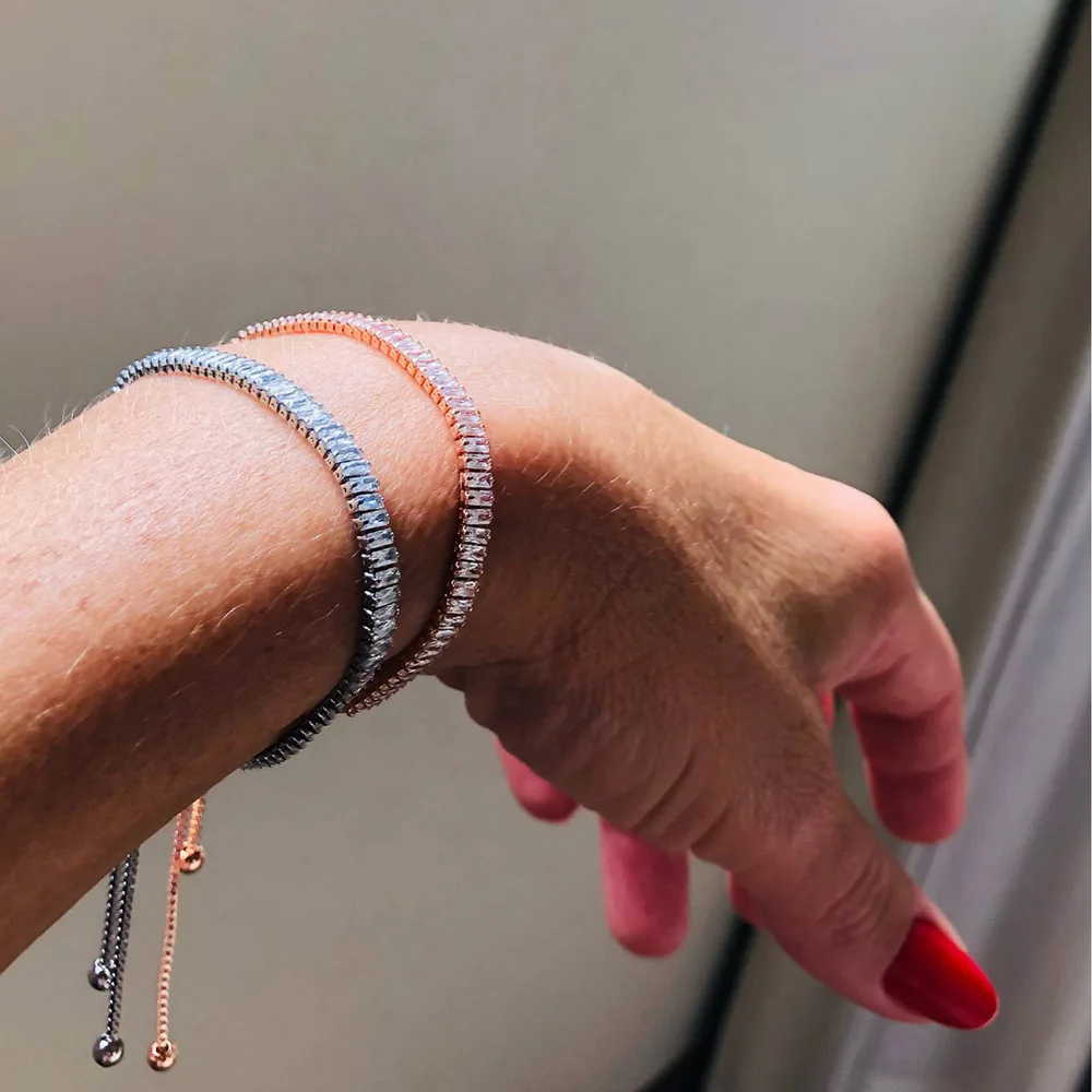 Adjustable Tennis CZ Bracelet For Women Sparking Zircon Rose Gold Color Bracelet on Hand Gift to Friends Fashion Jewelry H017