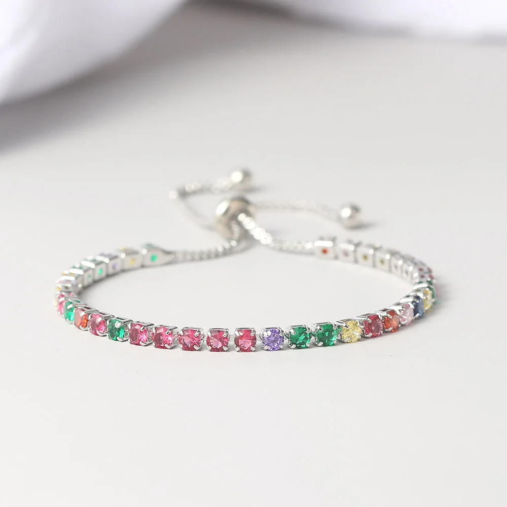Adjustable Tennis CZ Bracelet For Women Sparking Zircon Rose Gold Color Bracelet on Hand Gift to Friends Fashion Jewelry H017