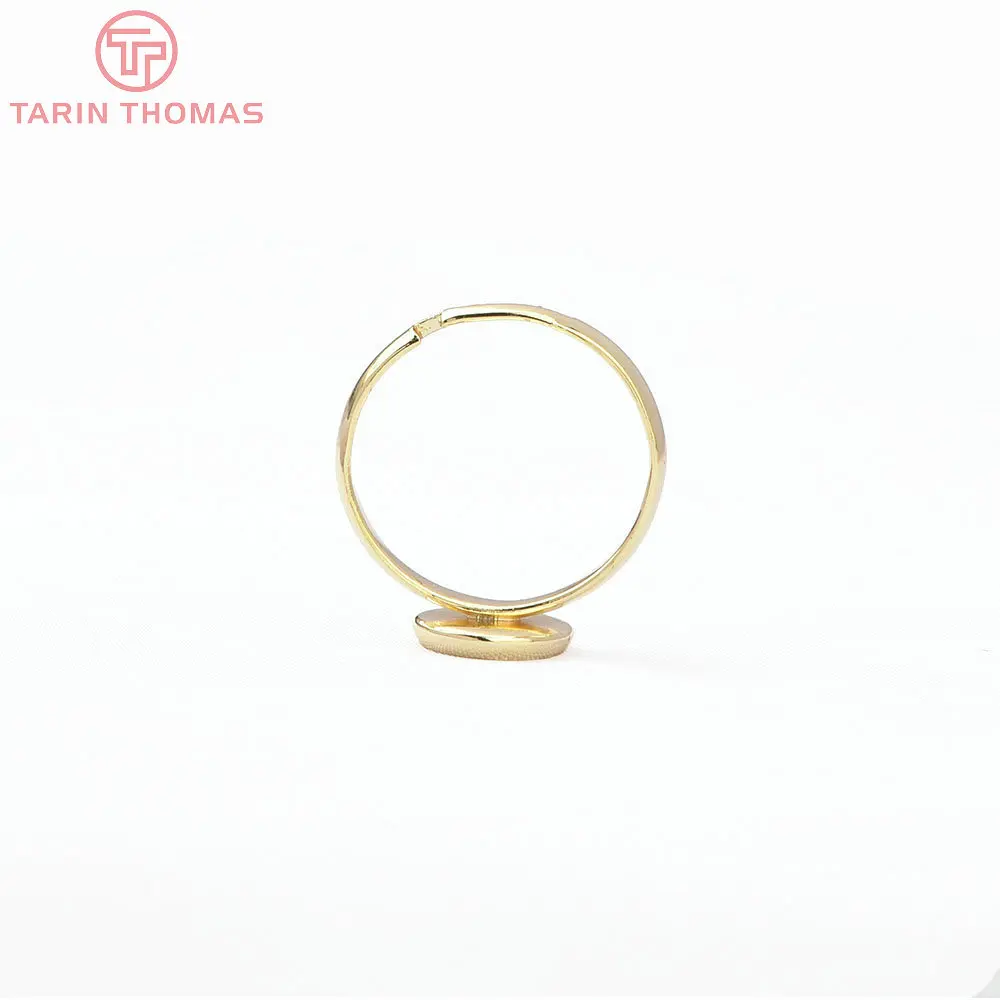 (3408) 6PCS 19.5MM 24K Gold Color Brass Fit Cabochon Beads Round Trays Bezels Base Rings Settings Jewelry Findings Accessories