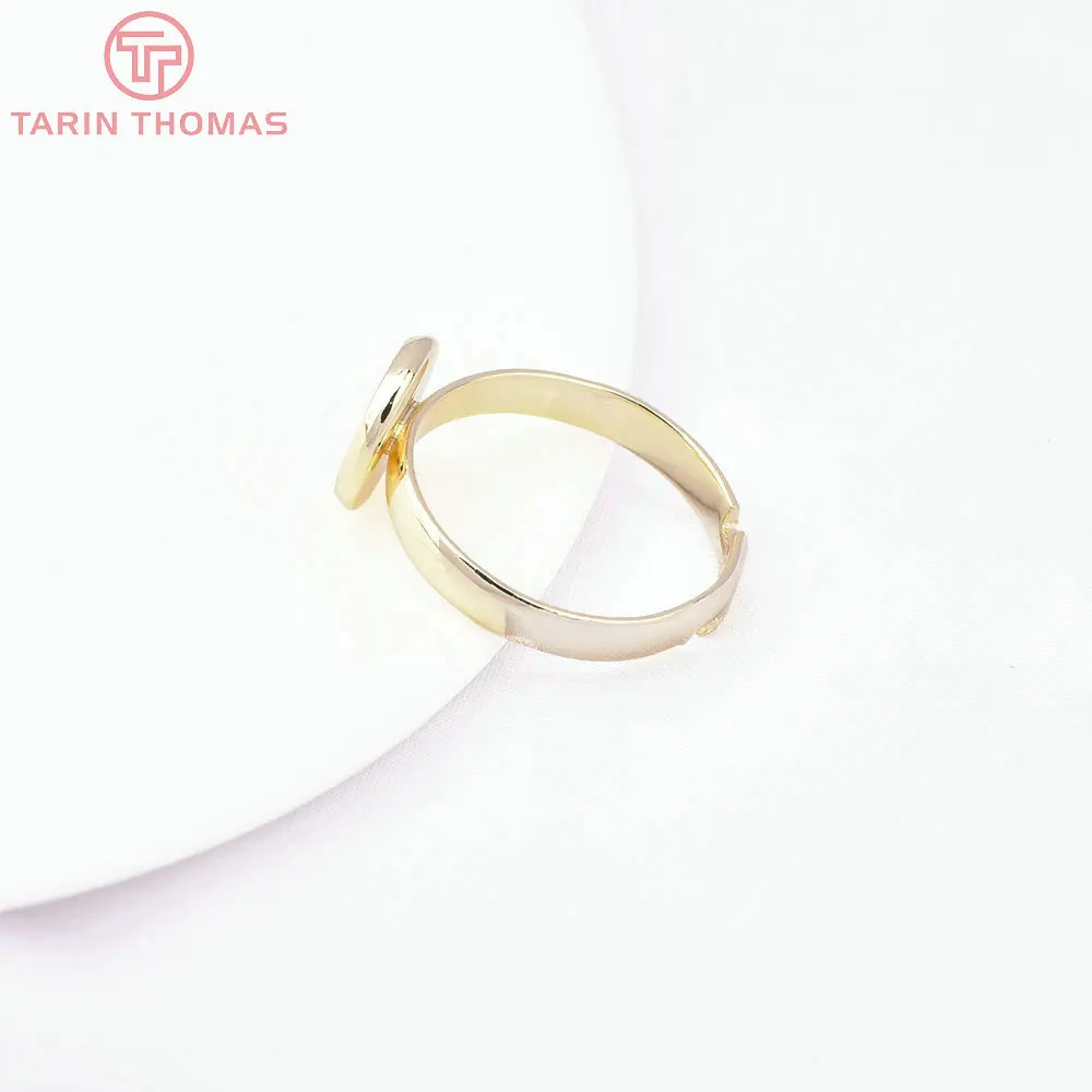 (3408) 6PCS 19.5MM 24K Gold Color Brass Fit Cabochon Beads Round Trays Bezels Base Rings Settings Jewelry Findings Accessories