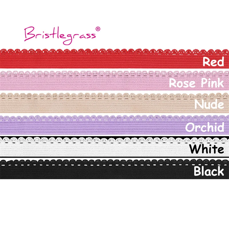 BRISTLEGRASS 2 5 10 Yard 3/8" 10mm Picot Loop Frilly Lace Trim Elastics Decorative Spandex Band Tape Lingerie Dress Sewing Craft