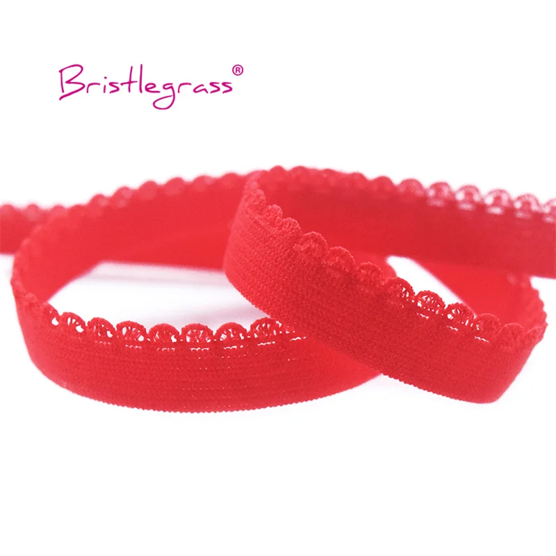 BRISTLEGRASS 2 5 10 Yard 3/8" 10mm Picot Loop Frilly Lace Trim Elastics Decorative Spandex Band Tape Lingerie Dress Sewing Craft
