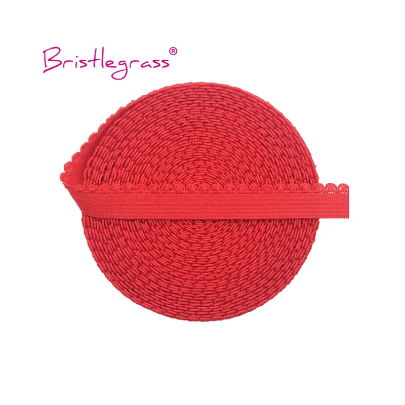 BRISTLEGRASS 2 5 10 Yard 3/8" 10mm Picot Loop Frilly Lace Trim Elastics Decorative Spandex Band Tape Lingerie Dress Sewing Craft