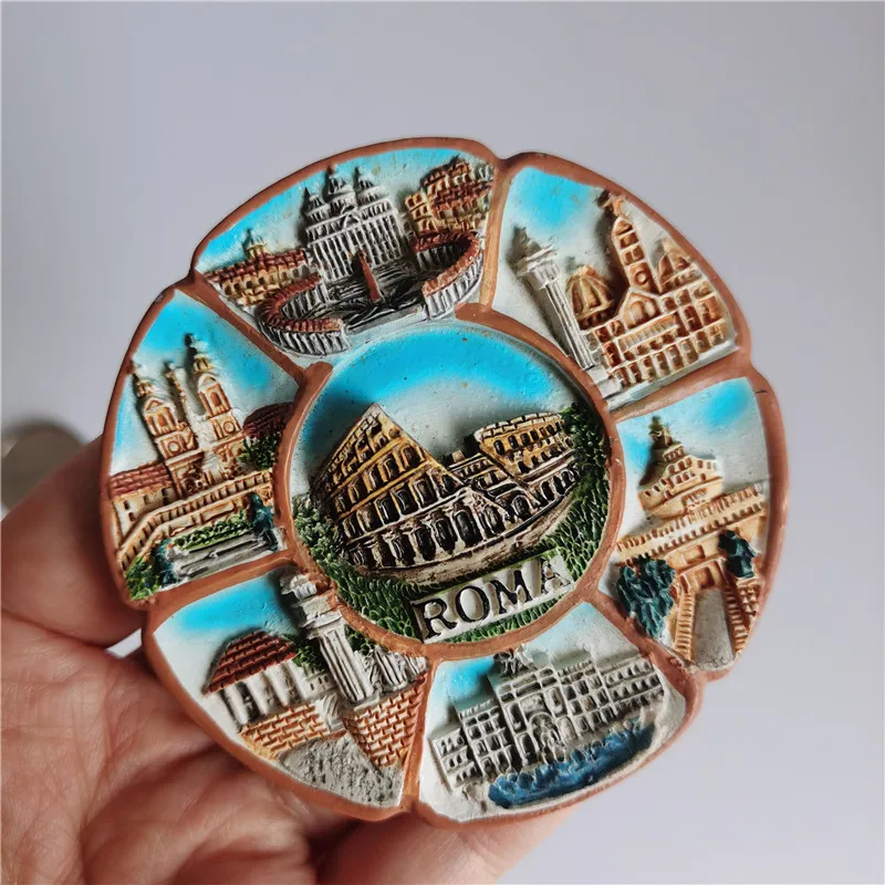 Italy Roma Colosseo fridge magnet Tourism Souvenir Resin Crafts Divid Magnetic Refrigerator Stickers home decor Collection Gifts