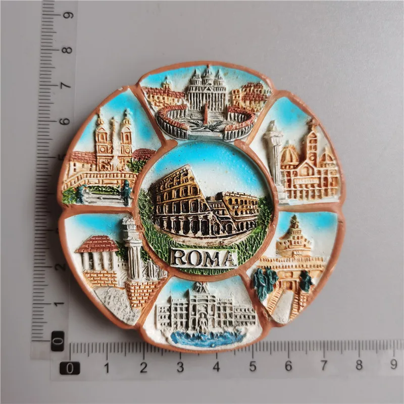 Italy Roma Colosseo fridge magnet Tourism Souvenir Resin Crafts Divid Magnetic Refrigerator Stickers home decor Collection Gifts