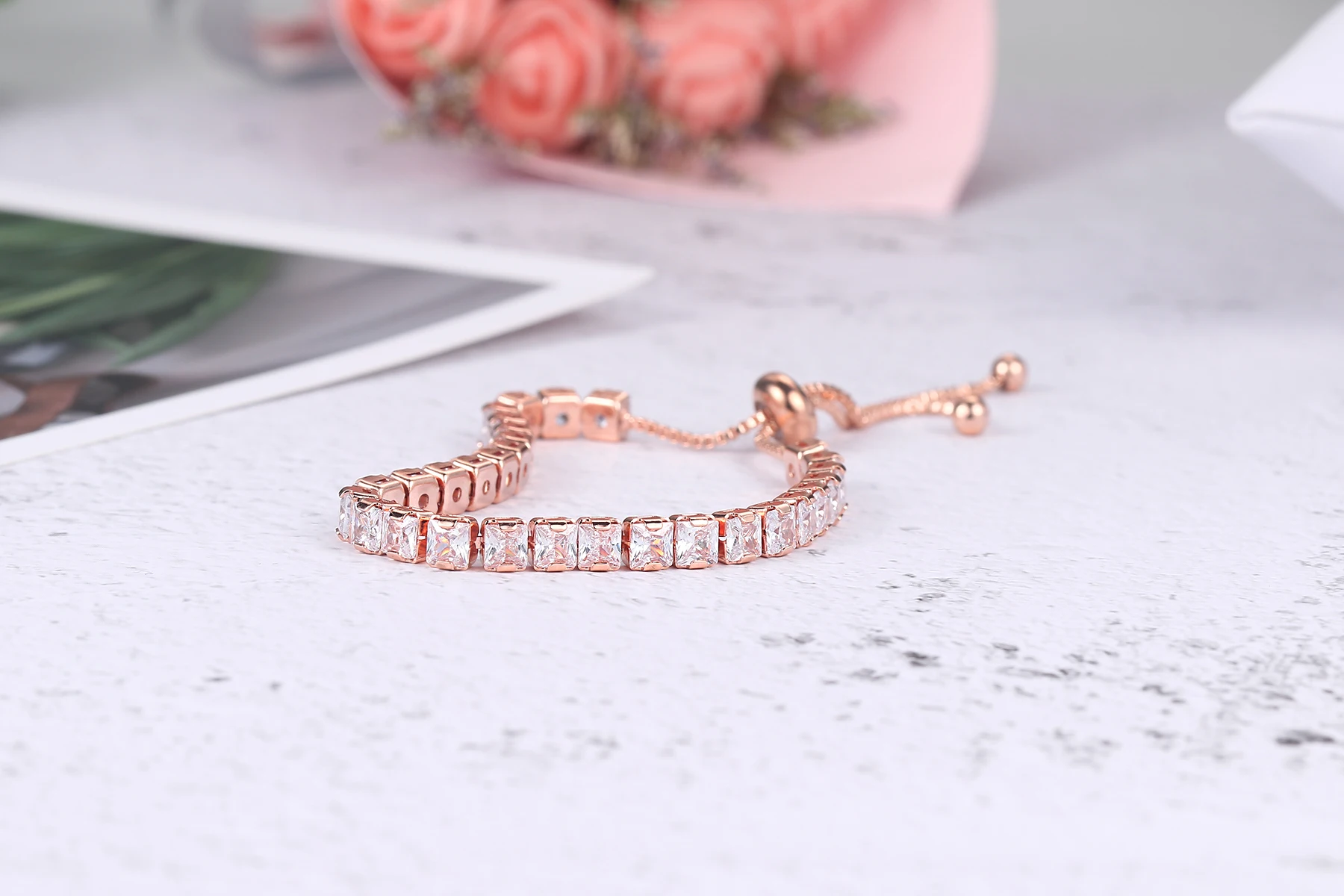 Adjustable Various Size Tennis Bracelet For Women Geometric Clear Zircon Wedding Party Jewellry Drop Shipping Items 2024 DZH007