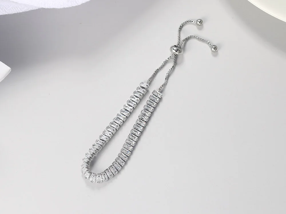 Adjustable Various Size Tennis Bracelet For Women Geometric Clear Zircon Wedding Party Jewellry Drop Shipping Items 2024 DZH007