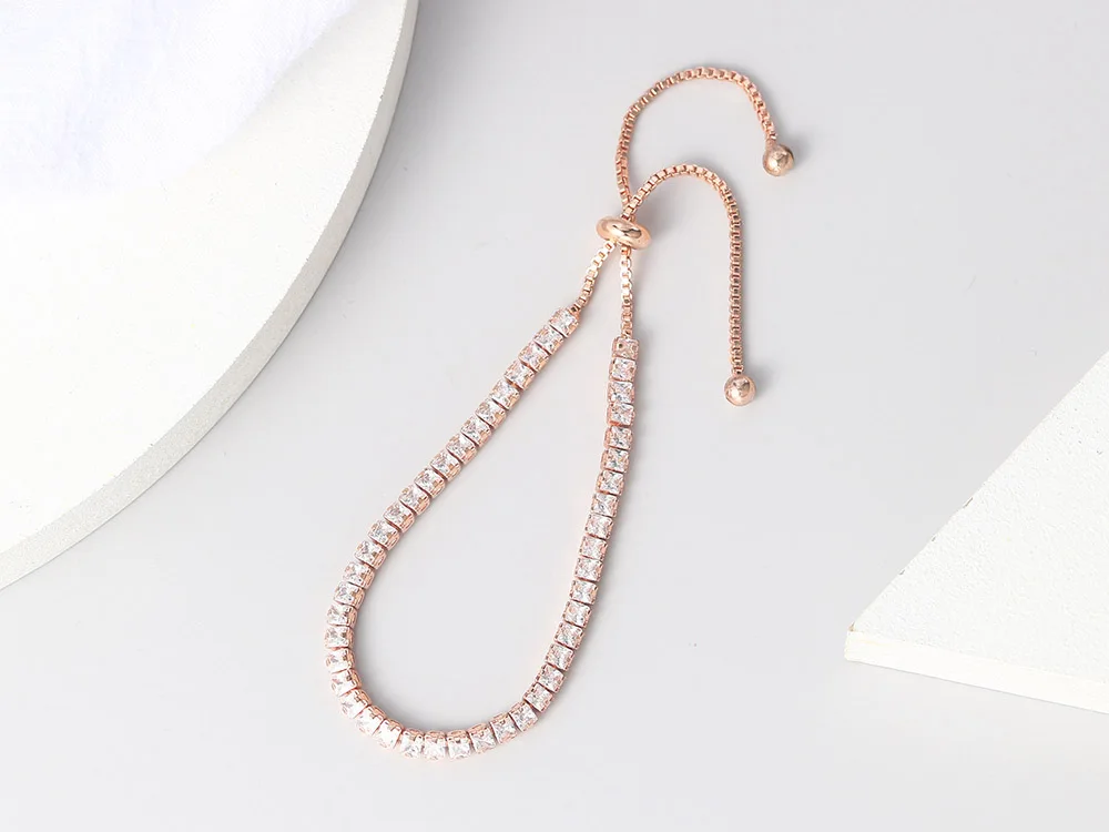 Adjustable Various Size Tennis Bracelet For Women Geometric Clear Zircon Wedding Party Jewellry Drop Shipping Items 2024 DZH007