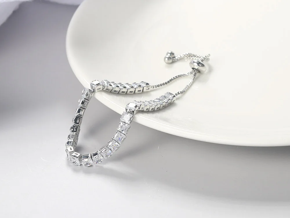 Adjustable Various Size Tennis Bracelet For Women Geometric Clear Zircon Wedding Party Jewellry Drop Shipping Items 2024 DZH007