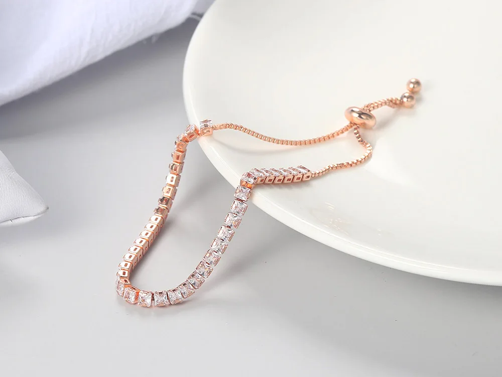 Adjustable Various Size Tennis Bracelet For Women Geometric Clear Zircon Wedding Party Jewellry Drop Shipping Items 2024 DZH007