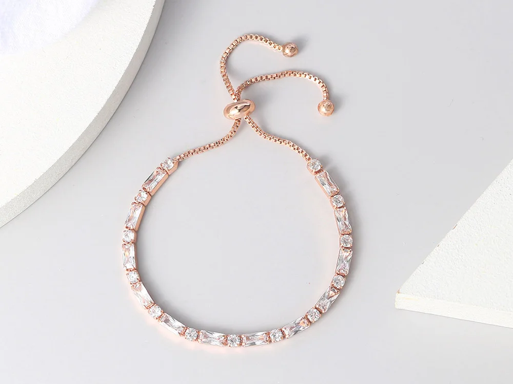 Adjustable Various Size Tennis Bracelet For Women Geometric Clear Zircon Wedding Party Jewellry Drop Shipping Items 2024 DZH007