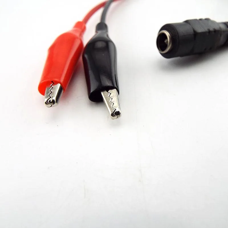5.5MM 2.1MM Alligator Clip DC Power Male Female Test Lead Cable Crocodile Wire Connector To Male 25cm