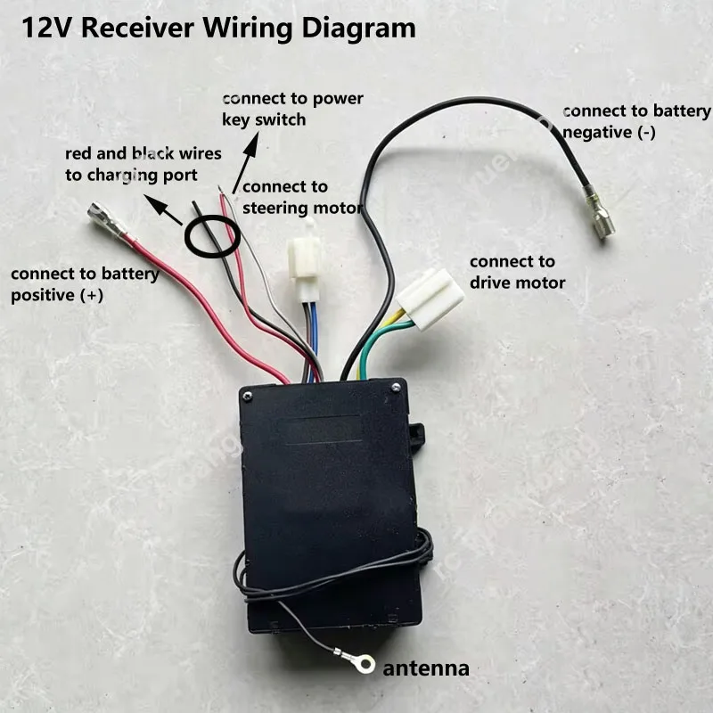 1Set 27MHZ 4CH Remote Controller Kit with 6V 12V Receiver Board for RC Kids Driving Children's Electric Cars Steering Control