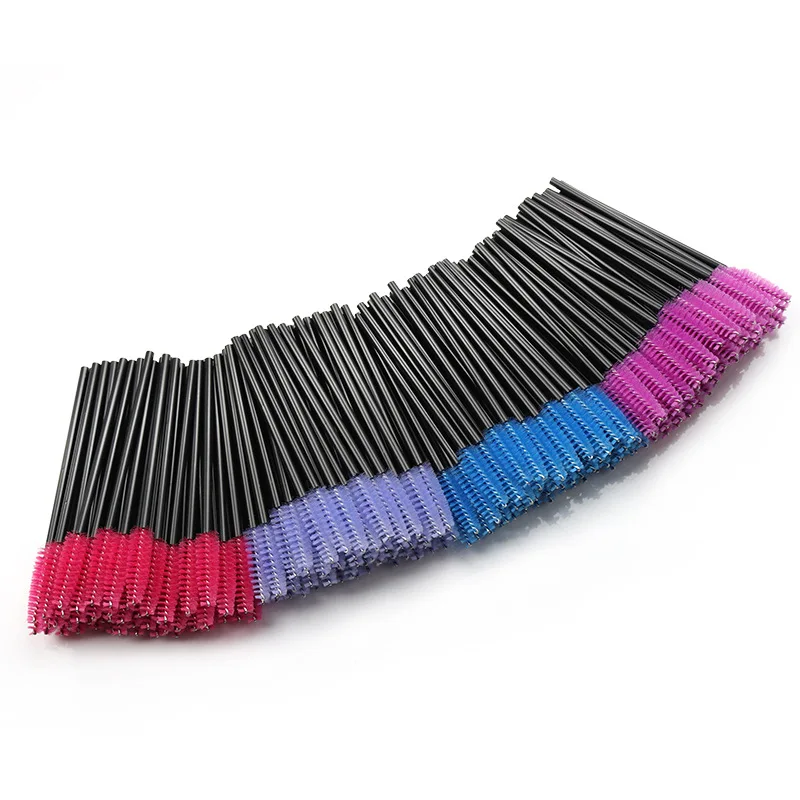 HOT 50 Pcs Disposable Hollow Rod Mascara Brush Eyebrow Eye Lash Black Wand Brushes Eyelash Extension Women Makeup Tools