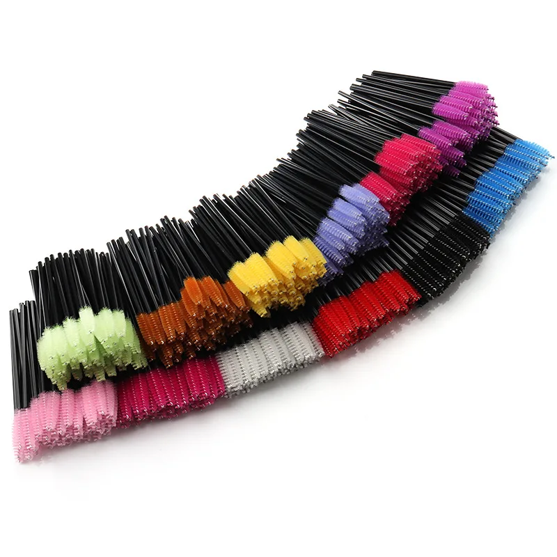 HOT 50 Pcs Disposable Hollow Rod Mascara Brush Eyebrow Eye Lash Black Wand Brushes Eyelash Extension Women Makeup Tools