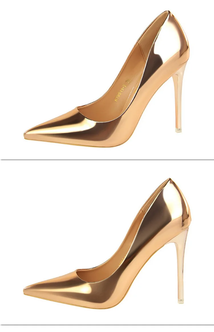 BIGTREE Shoes Woman Pumps Patent Leather High Heels Shoes Women Basic Pump Wedding Shoes Female Stiletto Women Heel Plus Size 43