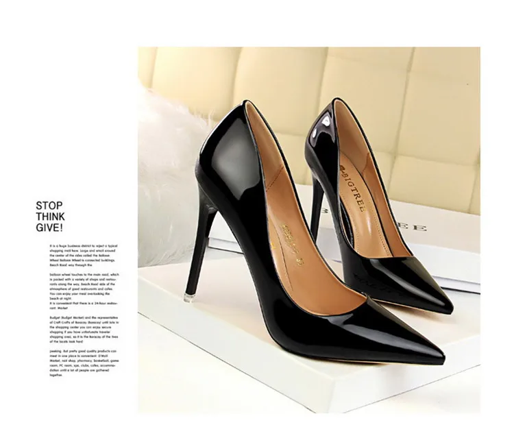 BIGTREE Shoes Woman Pumps Patent Leather High Heels Shoes Women Basic Pump Wedding Shoes Female Stiletto Women Heel Plus Size 43