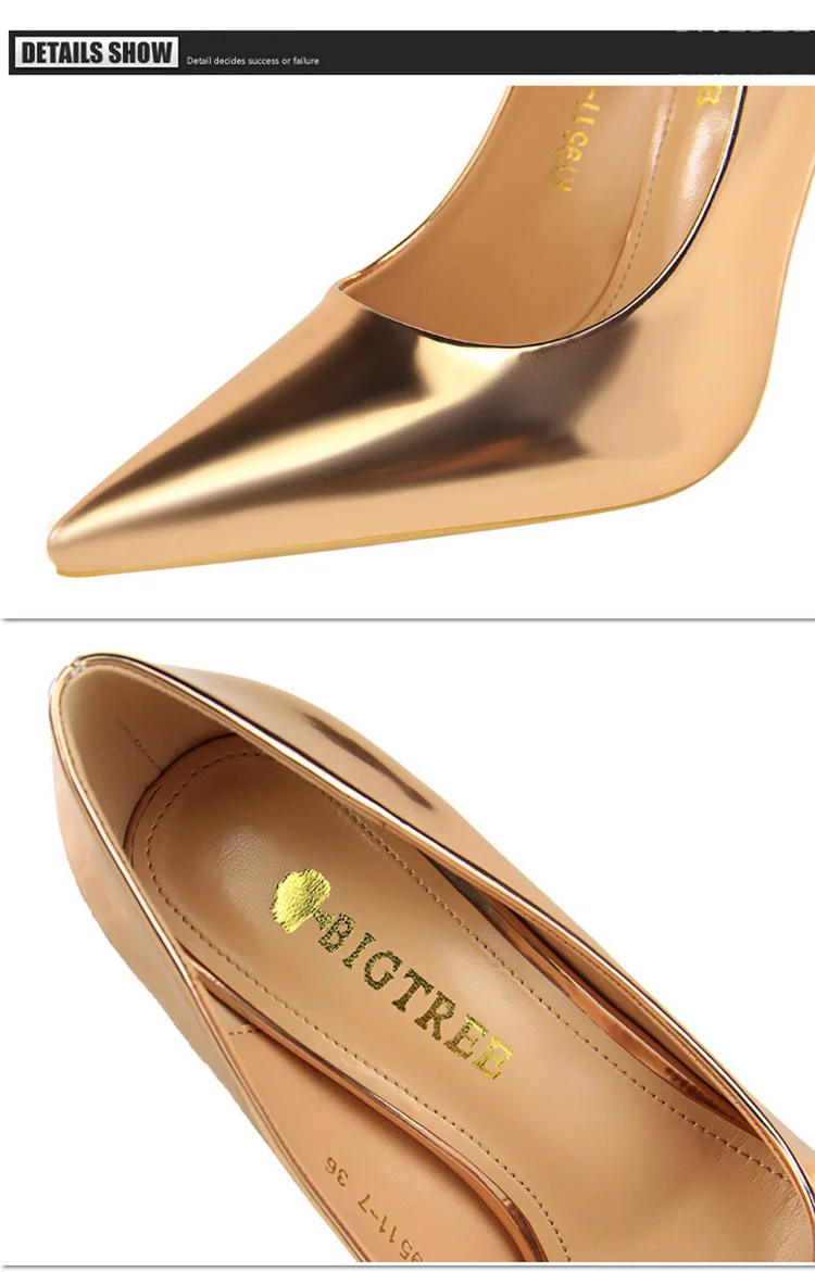 BIGTREE Shoes Woman Pumps Patent Leather High Heels Shoes Women Basic Pump Wedding Shoes Female Stiletto Women Heel Plus Size 43