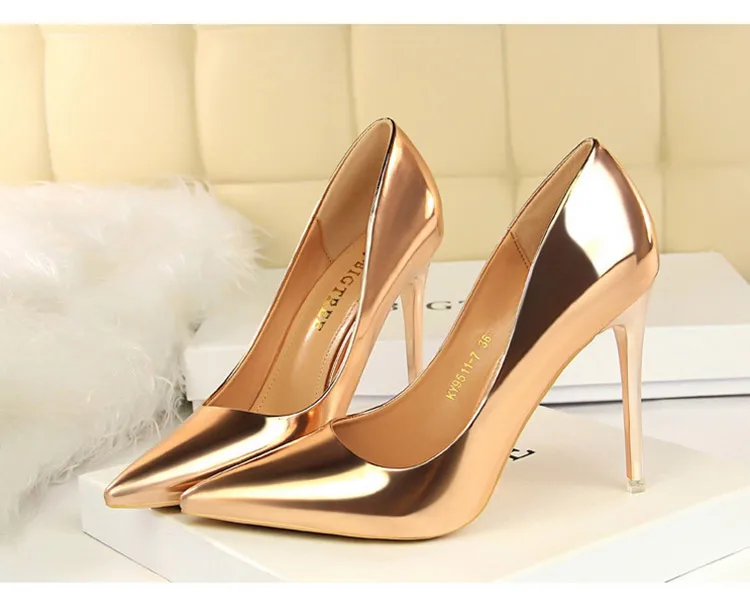 BIGTREE Shoes Woman Pumps Patent Leather High Heels Shoes Women Basic Pump Wedding Shoes Female Stiletto Women Heel Plus Size 43
