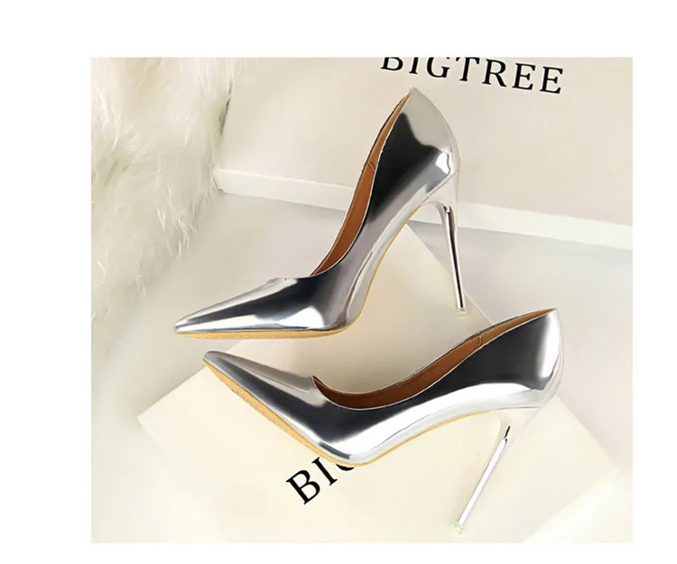BIGTREE Shoes Woman Pumps Patent Leather High Heels Shoes Women Basic Pump Wedding Shoes Female Stiletto Women Heel Plus Size 43