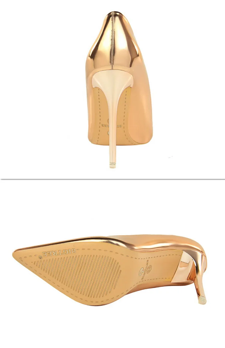BIGTREE Shoes Woman Pumps Patent Leather High Heels Shoes Women Basic Pump Wedding Shoes Female Stiletto Women Heel Plus Size 43