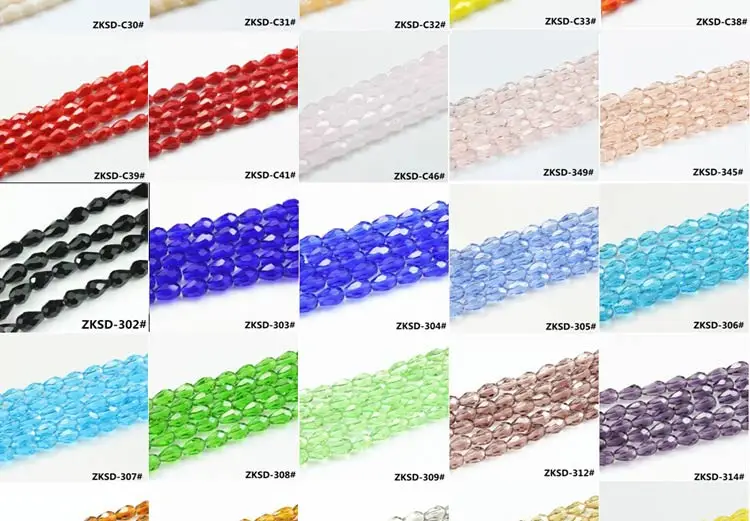 95Pcs/Lot Czech Glass Droplet 3X5MM Crystal Teardrop Beads DIY Making Crafts Material Beaded Chinese Jewelry Beading Wholesale