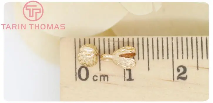 (3330)20PCS 4.3x7.5MM 24K Gold Color Plated Brass Thread Cord Wire Cover Clasps High Quality Diy Jewelry Findings Accessories