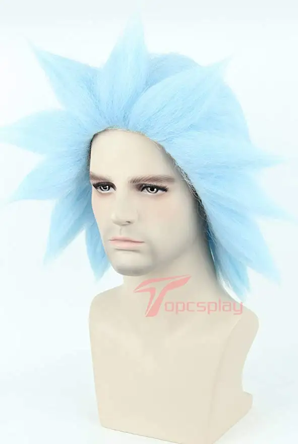 Sanchez Blue Short Cosplay Wigs Role Play Synthetic Hair + Wig Cap