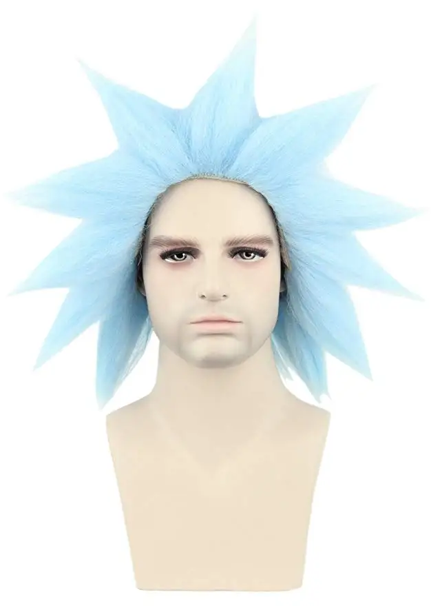 Sanchez Blue Short Cosplay Wigs Role Play Synthetic Hair + Wig Cap