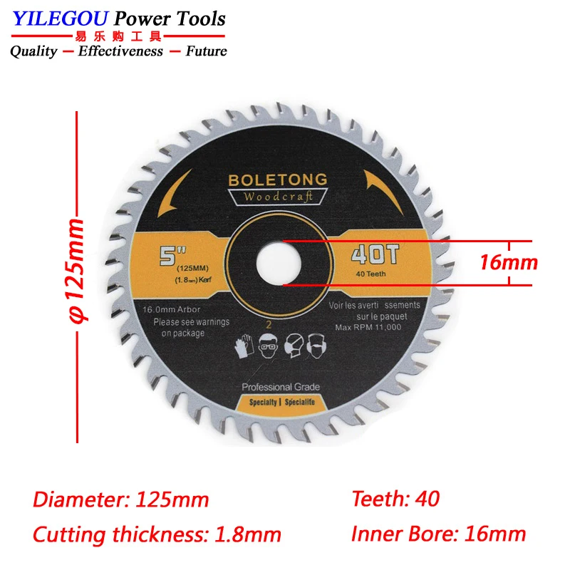 4' 5' 6' Carbide Circular Saw Blade For Dust-free Saw. 110mm, 125mm, 150mm X 60T Saw Blades Cutting Wood Aluminum. Arbor 20mm